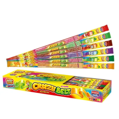 Мармелад в кислой обсыпке "CRAZY GUMMY CRAZY BELT" ассорти уп/150 шт*10гр